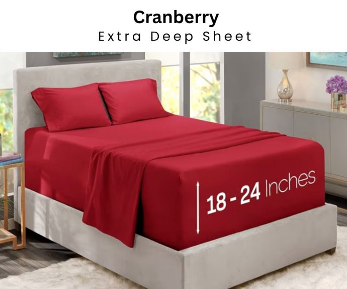 Clara Clark Cranberry Extra Deep Sheet